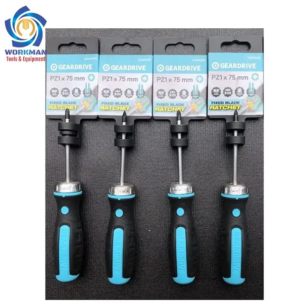 Tua Vít Ratchet Đầu Pozi size Đầu Số 1 Dài 75mm Geardrive GDS66265 Tua Vít Ratchet Đầu Pozi size Đầu Số 1 Dài 75mm Geardrive GDS66265