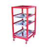 Xe đẩy 4 tầng phụ tùng có 3 khay Inox WM-0403XĐ