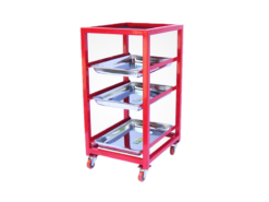 Xe đẩy 4 tầng phụ tùng có 3 khay Inox WM-0403XĐ