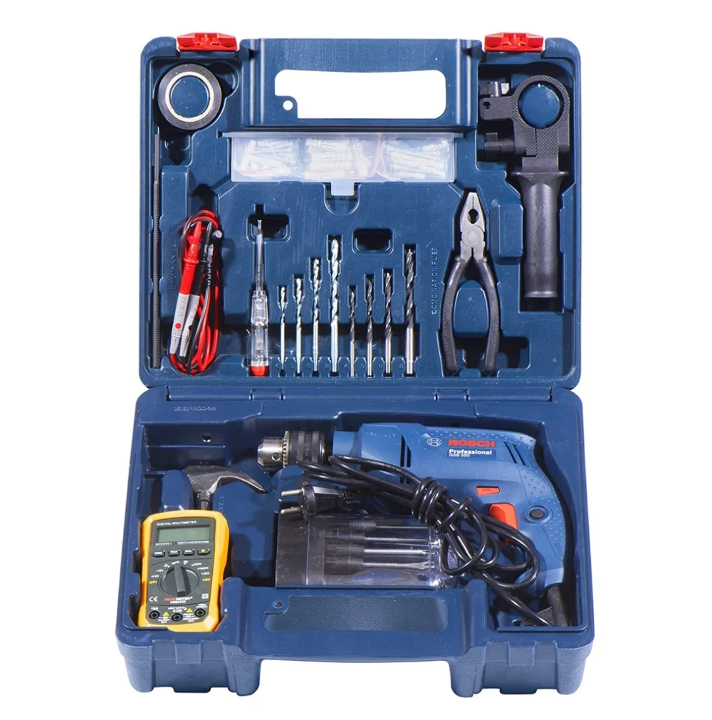 Máy khoan động lực Bosch GSB 550 (bộ set valy 80 món phụ kiện ngành điện)
