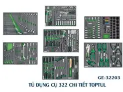 Thông tin chi tiết trong Tủ dụng cụ 7 ngăn 322 chi tiết Toptul GE-32203