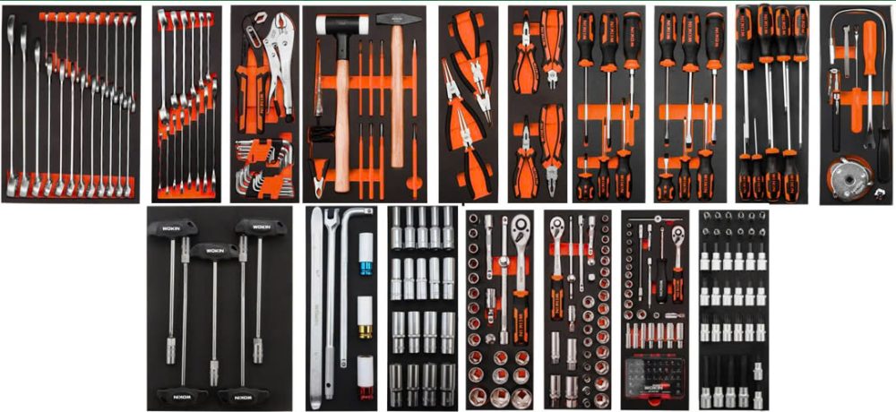 Tủ dụng cụ 285 chi tiết WOKIN 159720 – Giải pháp toàn diện cho gara & xưởng kỹ thuật