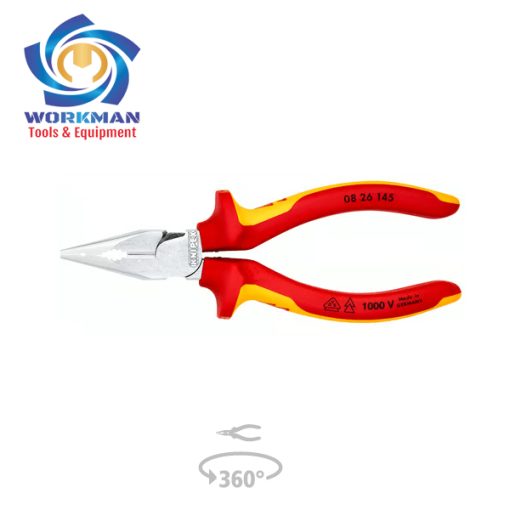 Kìm mũi nhọn dài cách điện Knipex 0826145