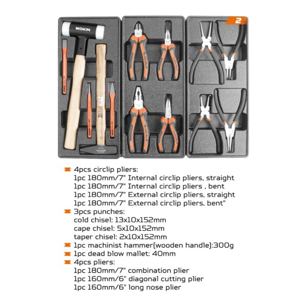 Bộ dụng cụ WOKIN 161PCS đa năng cho thợ sửa chữa