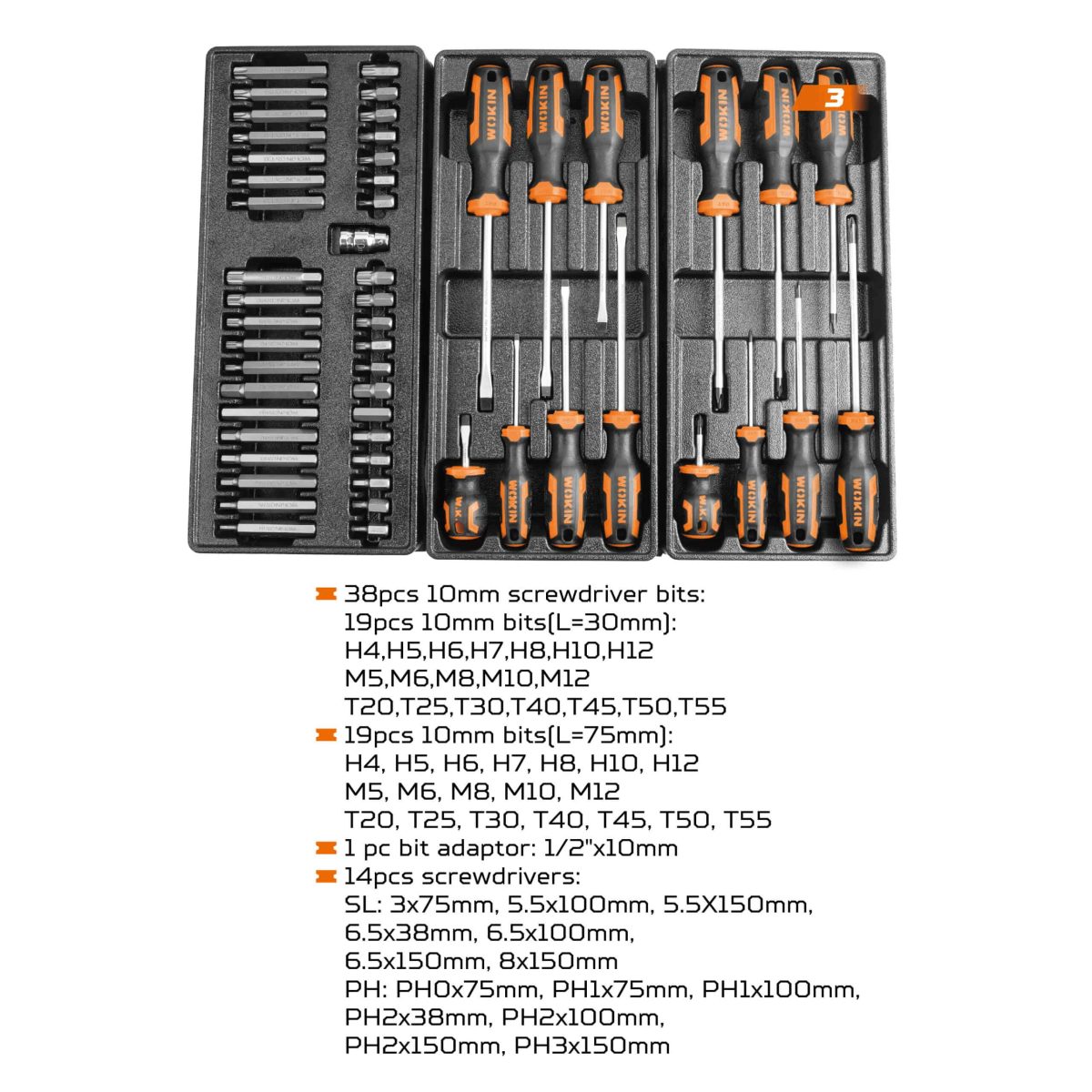 Bộ dụng cụ WOKIN 161PCS 901518 chuyên nghiệp