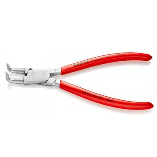 Cận cảnh đầu mũi cong kìm Knipex 44 23 J11, chuyên dùng mở vòng phe trong đường kính 12 đến 25mm