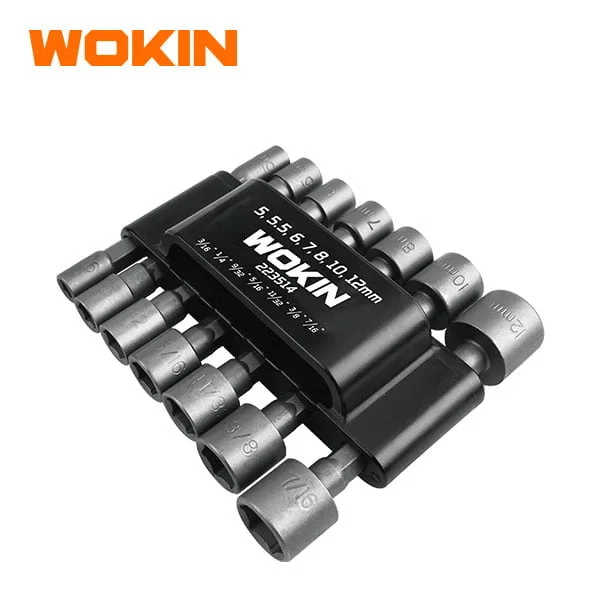 Bộ tuýp 14 chi tiết Wokin 14PCS Nut Socket Set chính hãng Workman JSC – thép Cr-V, xử lý nhiệt, hệ SAE & Metric, đóng gói double blister