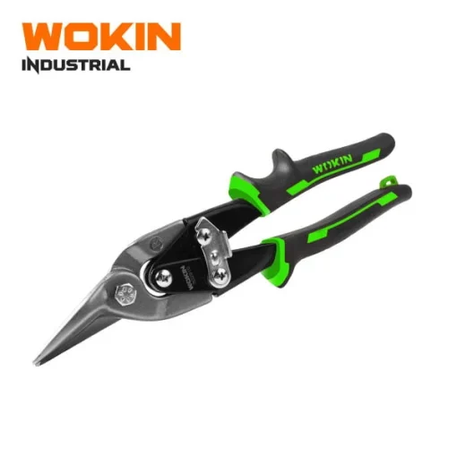 Kéo cắt thiếc Wokin 302910 – kéo cắt tôn mũi cong, lưỡi thép cứng, cắt kim loại linh hoạt và chính xác.