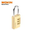 Khóa số đồng WOKIN 660430 với mã số 3 vòng xoay và càng thép mạ chrome