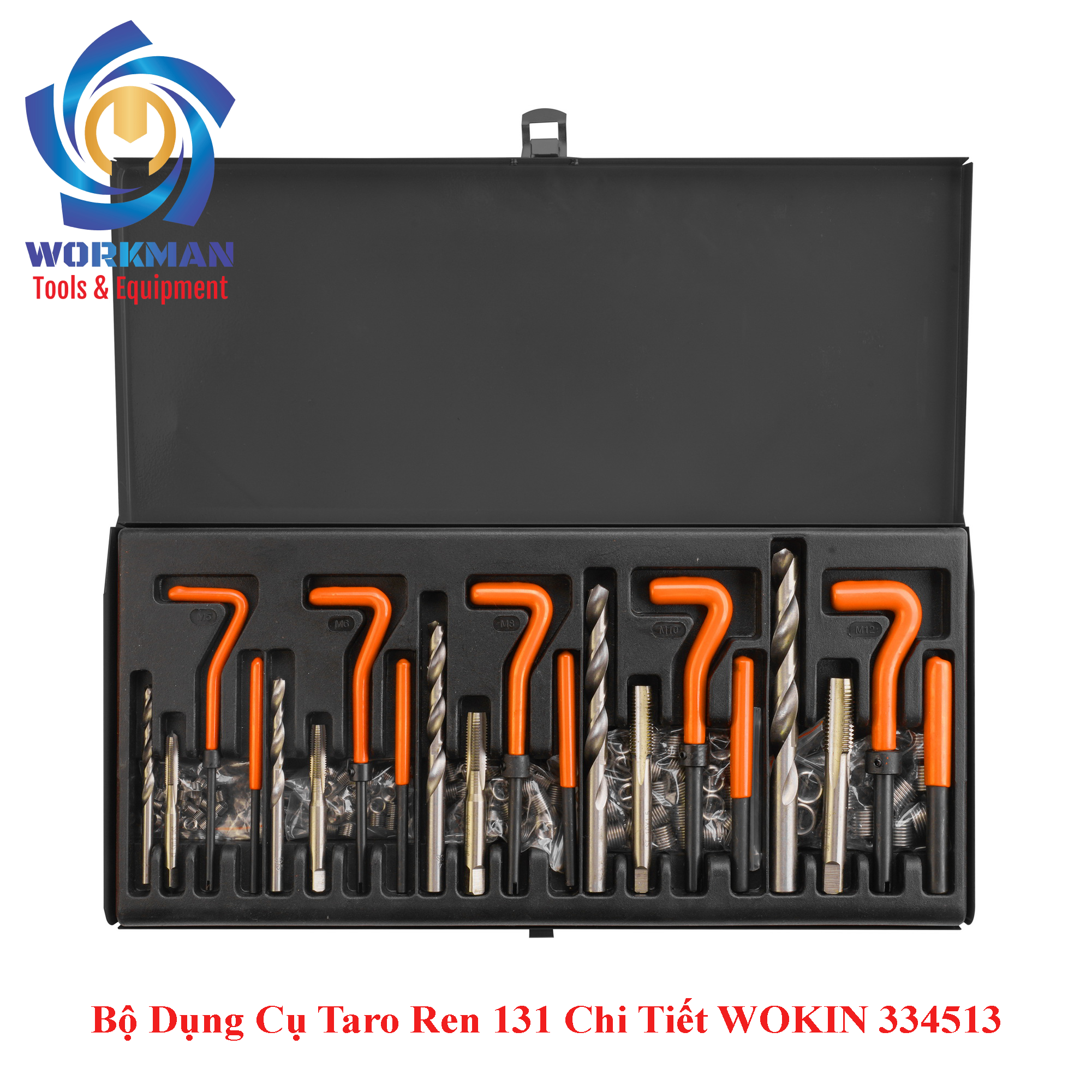 Bộ dụng cụ taro ren 131 chi tiết WOKIN 334513