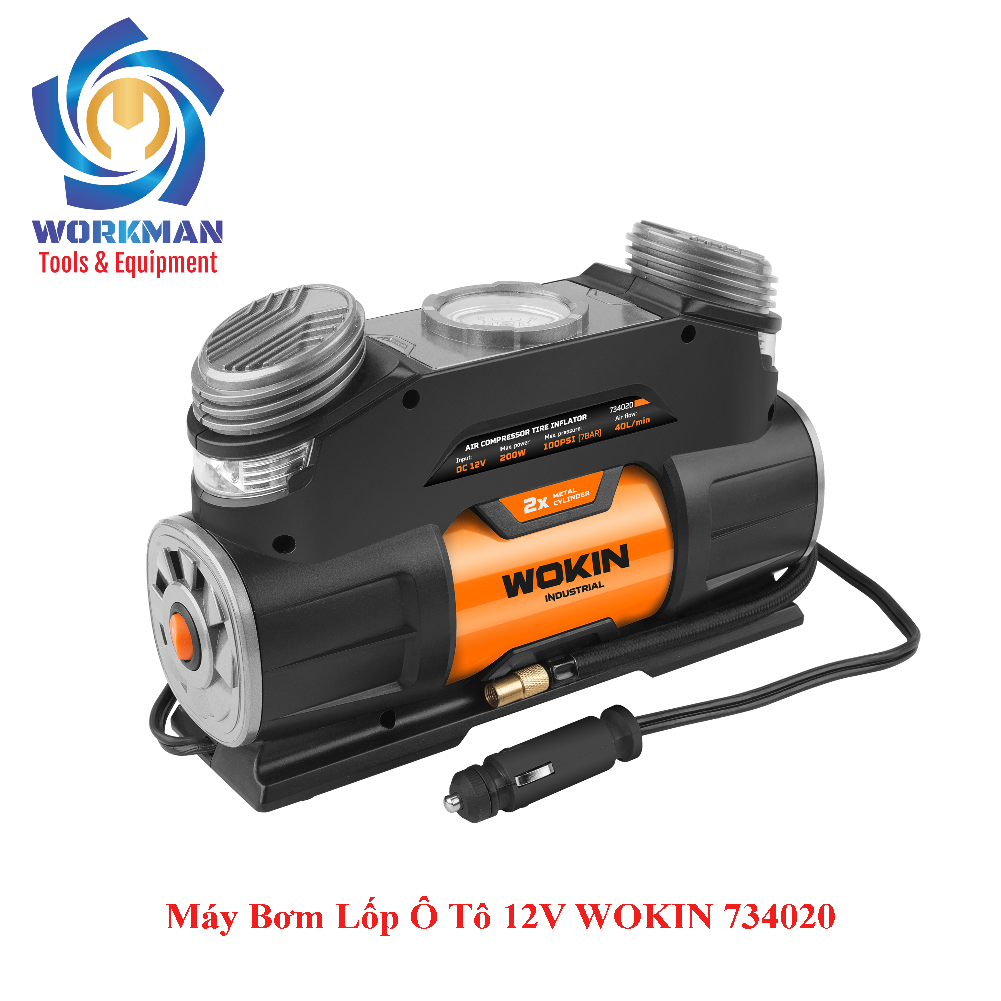 Máy bơm lốp ô tô 12V WOKIN