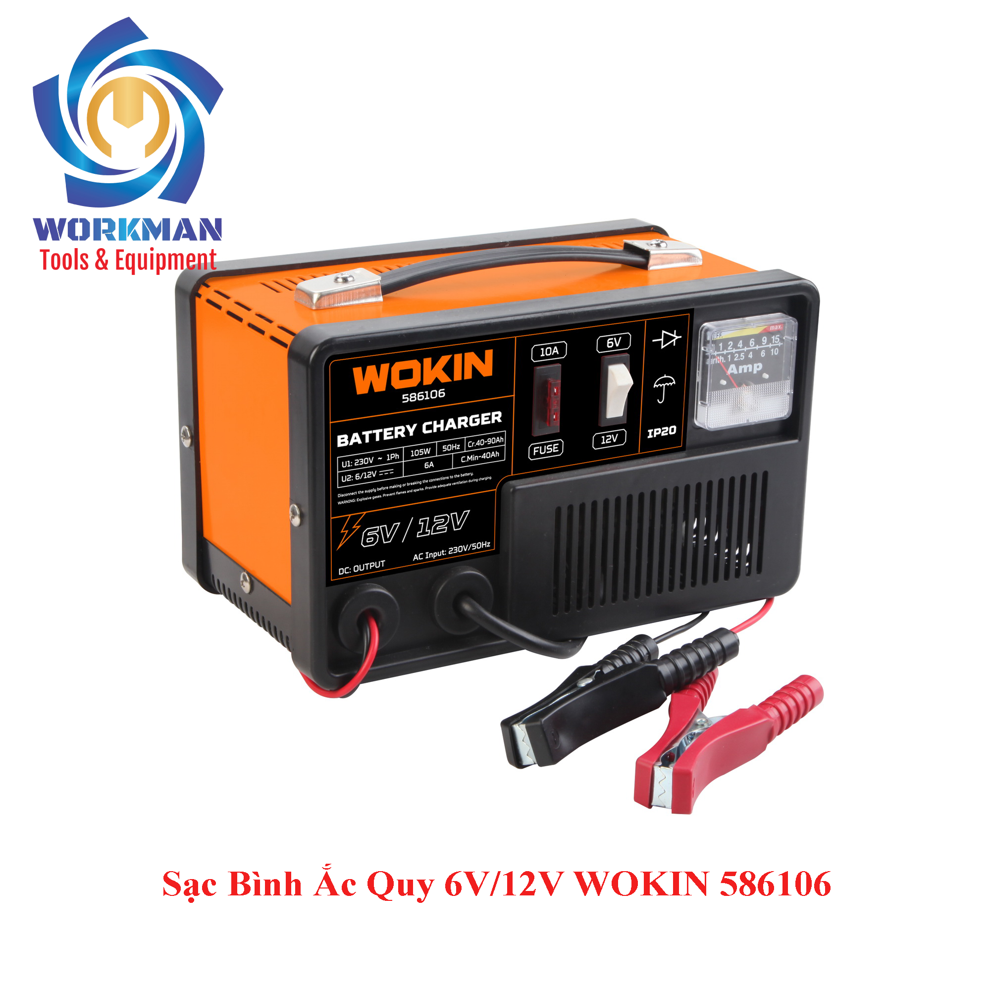 Máy sạc bình ắc quy WOKIN 586106 6V 12V
